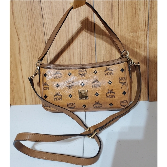 MCM COGNAC VISETOS POCHETTE CROSSBODY & Shoulder - Picture 2 of 9